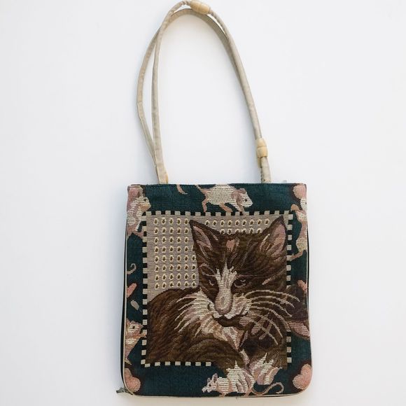 vintage Handbags - Vintage Cat & Mice Shoulder Bag